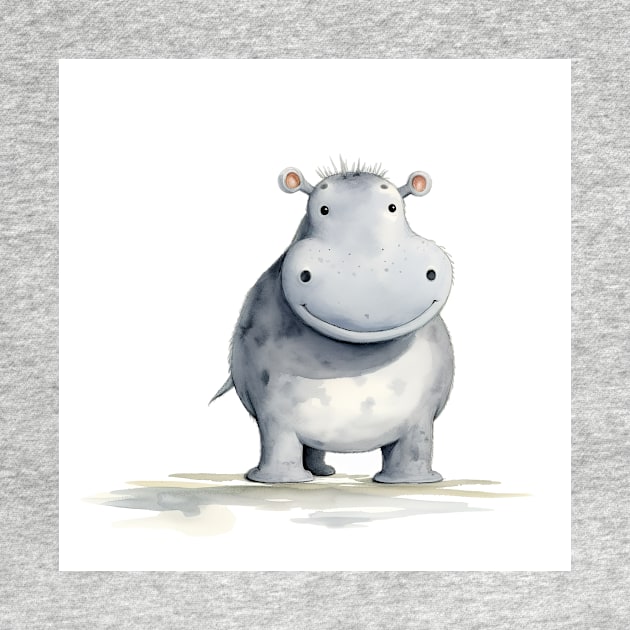 Cute Baby Hippo by Geminiartstudio